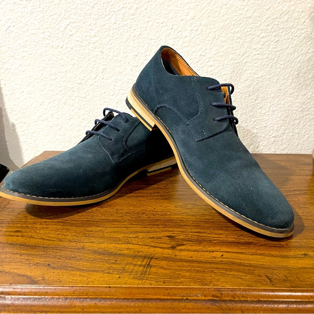 Mens J75 by Jump Primo Casual Dress Shoes Size 8 Blue Leather Suede Lace